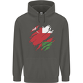 Torn Oman Flag Omani Day Football Childrens Kids Hoodie Storm Grey