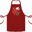 Torn Oman Flag Omani Day Football Cotton Apron 100% Organic Maroon