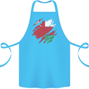 Torn Oman Flag Omani Day Football Cotton Apron 100% Organic Turquoise