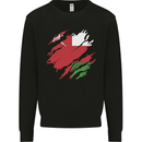 Torn Oman Flag Omani Day Football Kids Sweatshirt Jumper Black