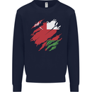 Torn Oman Flag Omani Day Football Kids Sweatshirt Jumper Navy Blue
