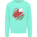 Torn Oman Flag Omani Day Football Kids Sweatshirt Jumper Peppermint
