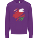 Torn Oman Flag Omani Day Football Kids Sweatshirt Jumper Purple