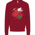 Torn Oman Flag Omani Day Football Kids Sweatshirt Jumper Red