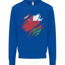 Torn Oman Flag Omani Day Football Kids Sweatshirt Jumper Royal Blue