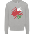 Torn Oman Flag Omani Day Football Kids Sweatshirt Jumper Sports Grey