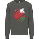 Torn Oman Flag Omani Day Football Kids Sweatshirt Jumper Storm Grey