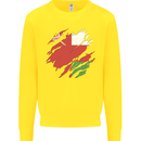 Torn Oman Flag Omani Day Football Kids Sweatshirt Jumper Yellow