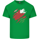 Torn Oman Flag Omani Day Football Kids T-Shirt Childrens Irish Green