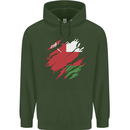 Torn Oman Flag Omani Day Football Mens 80% Cotton Hoodie Forest Green