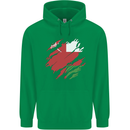 Torn Oman Flag Omani Day Football Mens 80% Cotton Hoodie Irish Green