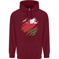 Torn Oman Flag Omani Day Football Mens 80% Cotton Hoodie Maroon
