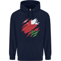 Torn Oman Flag Omani Day Football Mens 80% Cotton Hoodie Navy Blue