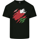 Torn Oman Flag Omani Day Football Mens Cotton T-Shirt Tee Top Black