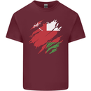 Torn Oman Flag Omani Day Football Mens Cotton T-Shirt Tee Top Maroon