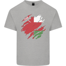Torn Oman Flag Omani Day Football Mens Cotton T-Shirt Tee Top Sports Grey