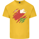 Torn Oman Flag Omani Day Football Mens Cotton T-Shirt Tee Top Yellow