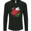 Torn Oman Flag Omani Day Football Mens Long Sleeve T-Shirt Black