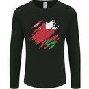 Torn Oman Flag Omani Day Football Mens Long Sleeve T-Shirt Black