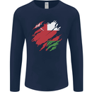 Torn Oman Flag Omani Day Football Mens Long Sleeve T-Shirt Navy Blue