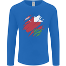 Torn Oman Flag Omani Day Football Mens Long Sleeve T-Shirt Royal Blue