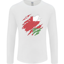 Torn Oman Flag Omani Day Football Mens Long Sleeve T-Shirt White