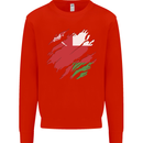 Torn Oman Flag Omani Day Football Mens Sweatshirt Jumper Bright Red