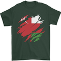 Torn Oman Flag Omani Day Football Mens T-Shirt 100% Cotton Forest Green
