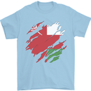 Torn Oman Flag Omani Day Football Mens T-Shirt 100% Cotton Light Blue