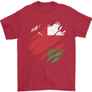 Torn Oman Flag Omani Day Football Mens T-Shirt 100% Cotton Red