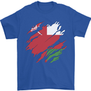 Torn Oman Flag Omani Day Football Mens T-Shirt 100% Cotton Royal Blue