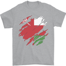 Torn Oman Flag Omani Day Football Mens T-Shirt 100% Cotton Sports Grey
