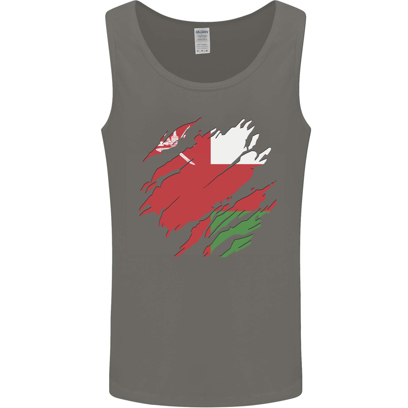 Torn Oman Flag Omani Day Football Mens Vest Tank Top Charcoal