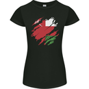 Torn Oman Flag Omani Day Football Womens Petite Cut T-Shirt Black