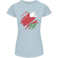 Torn Oman Flag Omani Day Football Womens Petite Cut T-Shirt Light Blue