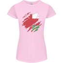 Torn Oman Flag Omani Day Football Womens Petite Cut T-Shirt Light Pink