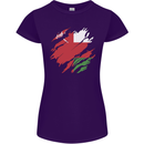 Torn Oman Flag Omani Day Football Womens Petite Cut T-Shirt Purple