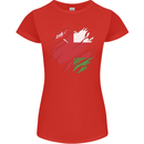 Torn Oman Flag Omani Day Football Womens Petite Cut T-Shirt Red