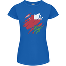 Torn Oman Flag Omani Day Football Womens Petite Cut T-Shirt Royal Blue
