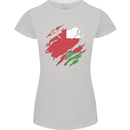 Torn Oman Flag Omani Day Football Womens Petite Cut T-Shirt Sports Grey