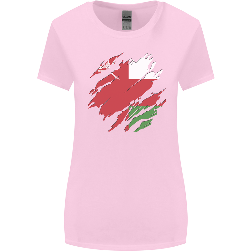 Torn Oman Flag Omani Day Football Womens Wider Cut T-Shirt Light Pink