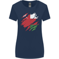 Torn Oman Flag Omani Day Football Womens Wider Cut T-Shirt Navy Blue