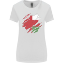 Torn Oman Flag Omani Day Football Womens Wider Cut T-Shirt White