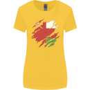 Torn Oman Flag Omani Day Football Womens Wider Cut T-Shirt Yellow