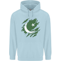 Torn Pakistan Flag Pakistani Day Football Childrens Kids Hoodie Light Blue