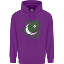 Torn Pakistan Flag Pakistani Day Football Childrens Kids Hoodie Purple