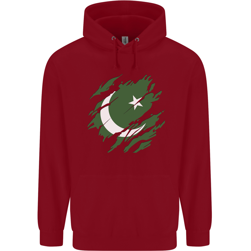 Torn Pakistan Flag Pakistani Day Football Childrens Kids Hoodie Red