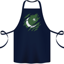 Torn Pakistan Flag Pakistani Day Football Cotton Apron 100% Organic Navy Blue