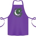 Torn Pakistan Flag Pakistani Day Football Cotton Apron 100% Organic Purple