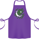 Torn Pakistan Flag Pakistani Day Football Cotton Apron 100% Organic Purple
